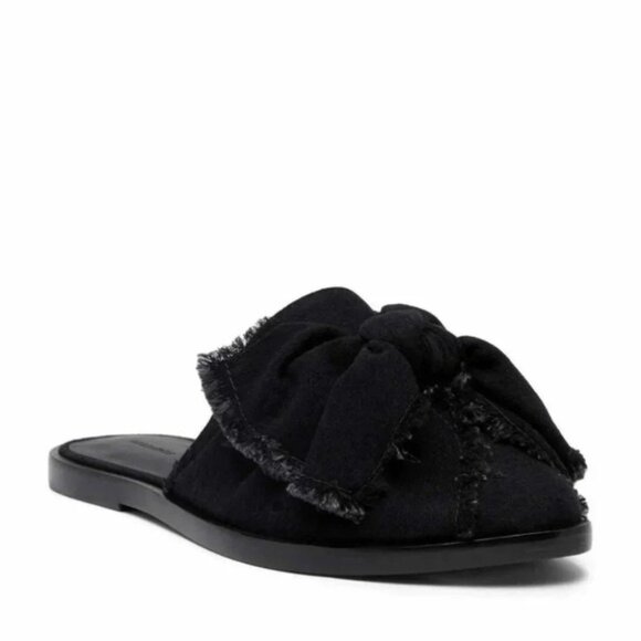 All Saints Rumour Knit Bow Mules Slides Flats Shoes Black Slip on Size 7 - Picture 1 of 14